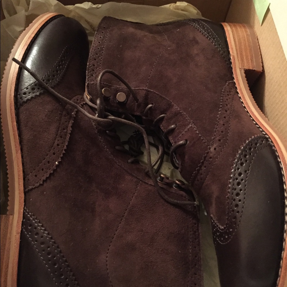 Sebago suede leather lace up boots Size 8.5 NIB